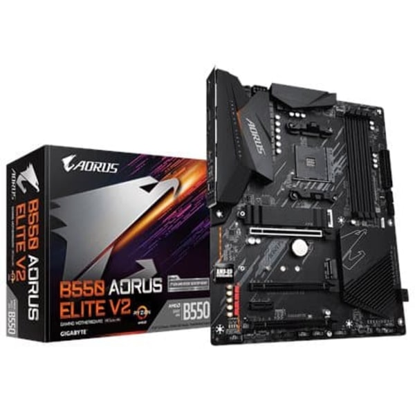 GIGABYTE B550 AORUS ELITE V2 Motherboard - AMD Ryzen 5000 CPUs, 12+2 Phases VRM, up to 4733MHz DDR4, 1xPCIe 4.0 + 1xPCIe 3.0 M.2, 2.5GbE LAN, USB 3.2
