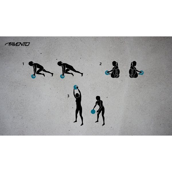 Slam ball AVENTO 42DI 4kg D23cm Black/silver