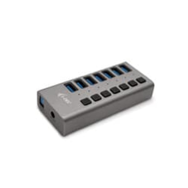Hub USB 3.0 z ładowaniem, 7 portów, 36W Grå