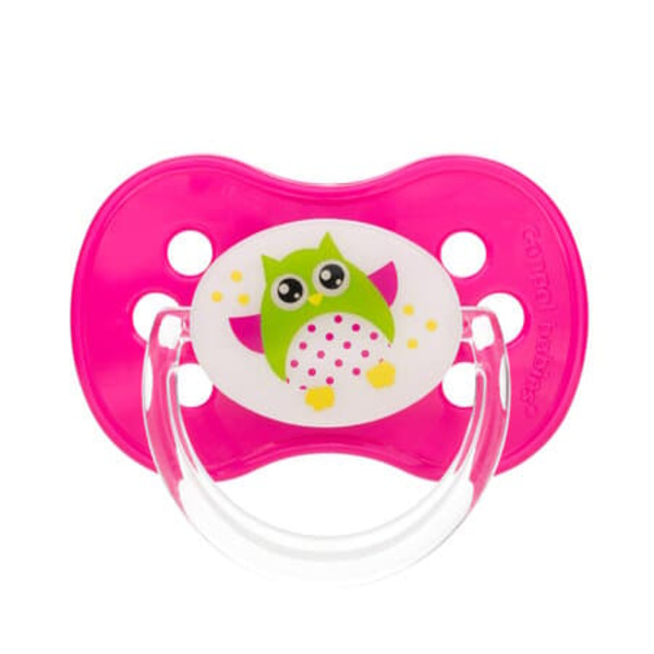 CANPOL BABIES Symmetric silicone soother  0-6 months (1 pc) Owl baby 22/568