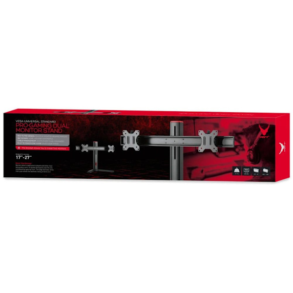 Varr VDSGM Universal Dual Screen Gaming Monitor Stand 17 "- 27"
