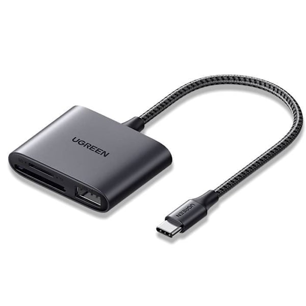 CARD READER extern Ugreen, "CM387" interfata USB Type-C, citeste/scrie: micro-SD/SD viteza pana la 480Mbps, 1 X USB 2.0, suporta carduri maxim 2 TB, a