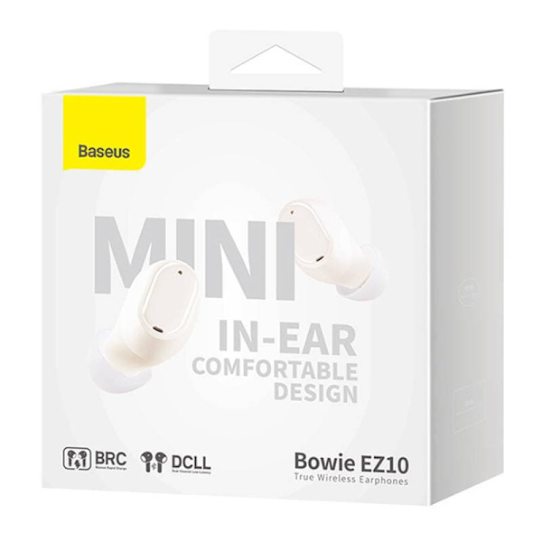 Baseus Earphone Bluetooth Bowie EZ10 BT 5.3, TWS, White EU (A00054300226-Z1)