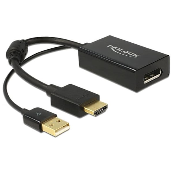Delock HDMI (M) to DP (F) | HDMI - DisplayPort | Max 4096x2160 30Hz | Black