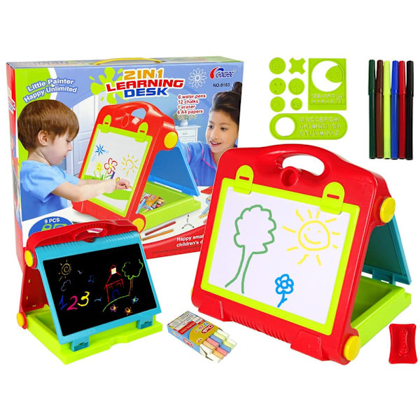 Foldable 2in1 Blackboard Suitcase - Chalk & Marker