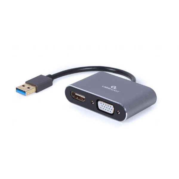 Adapter USB 3.0 to HDMI VGA D-SUB Grå