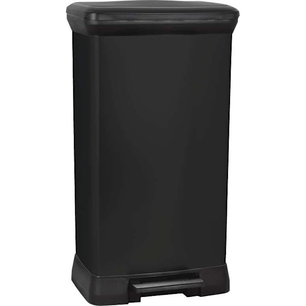 CURVER METALLIC WASTE BIN 50L WITH PEDAL /IML BLACK