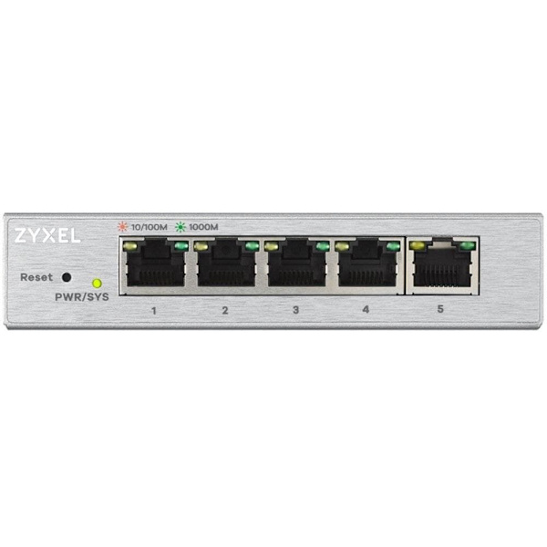 Switch ZyXEL GS-1200-5, 5 Ports, Gigabit, webmanaged Silver