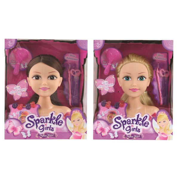 SPARKLE GIRLZ styling head with color changing eyes, 10029/10097