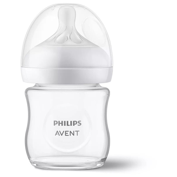 Philips Avent Natural Response stikla zīdaiņu pudelīte 125 ml, jaundzimušā knupītis, 0m+