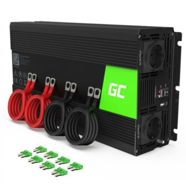 Green Cell INV10 power adapter/inverter Auto 2000 W Black Sort