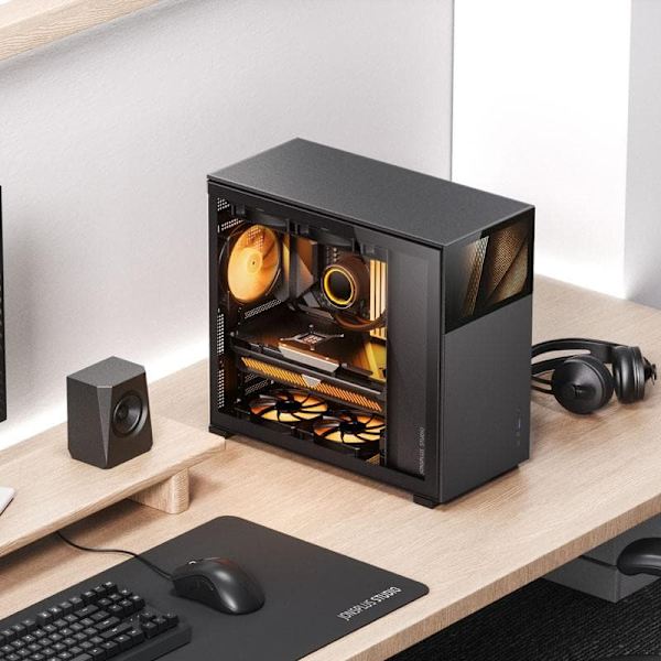Jonsbo D41 Screen ATX Case, Tempered Glass - black