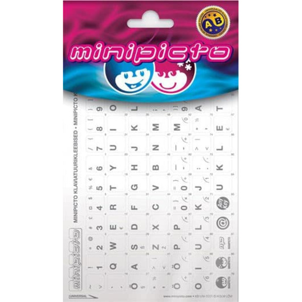 Minipicto keyboard sticker EST KB-UNI-EE01-WHTLTGRY, white/gray