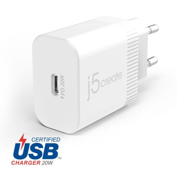 20W PD USB-C WALL CHARGER - EU Hvid