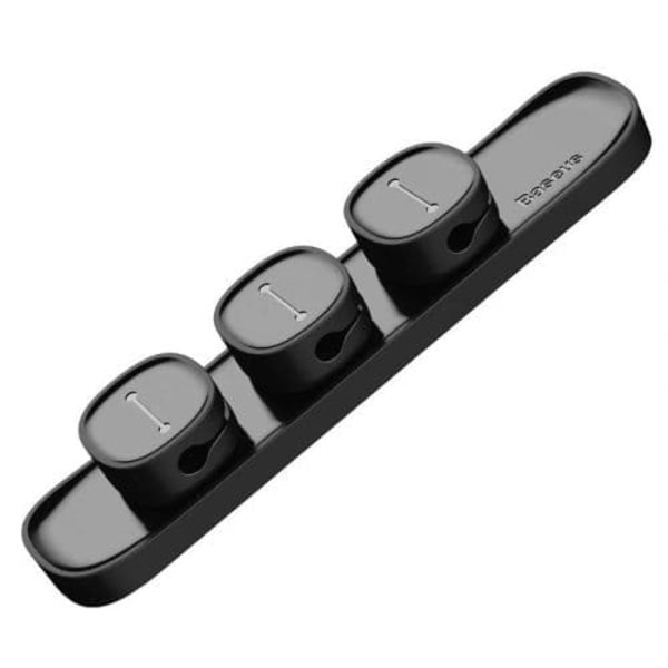 ORGANIZATOR cabluri Baseus Peas, adeziv 3M, trei orificii destinate organizarii prevazute cu magneti, negru "ACWDJ-01" - 6953156254978
