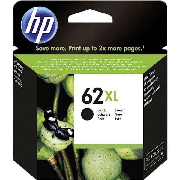 HP 62XL - Hojtydende - sort - original -