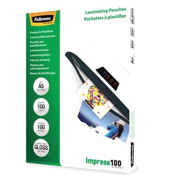 Laminēšanas plēves Fellowes A5 100gab 100u