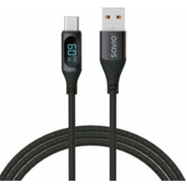 Kabel USB - USB C z wyświetlaczem, 60W, 1m, CL-172