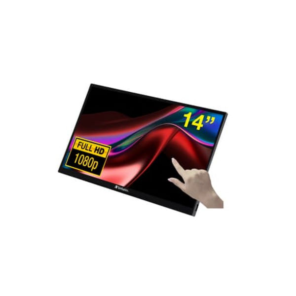 Verbatim 49591 computer monitor 35.6 cm (14") 1920 x 1080 pixels Full HD LCD Touchscreen Black Svart