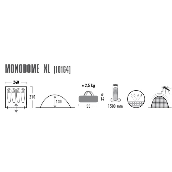 High Peak Monodome XL Blue Dome/Igloo tent 10164