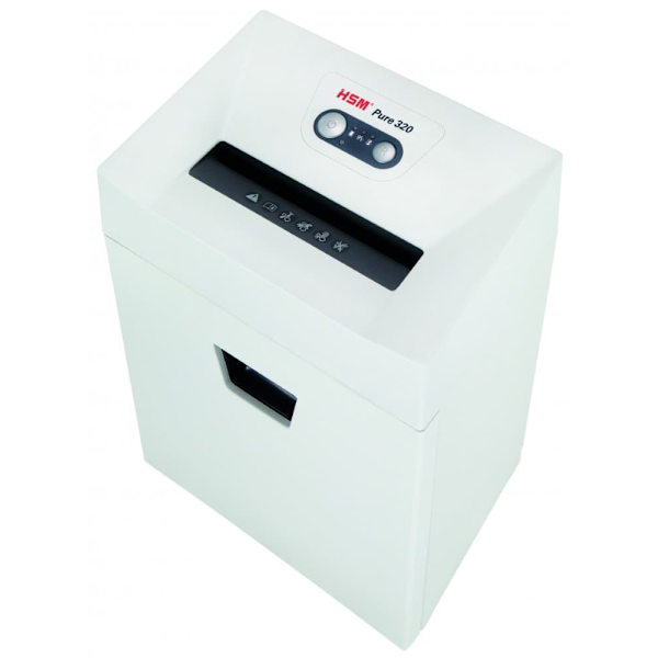 HSM Pure 320 paper shredder Particle-cut shredding 23 cm White