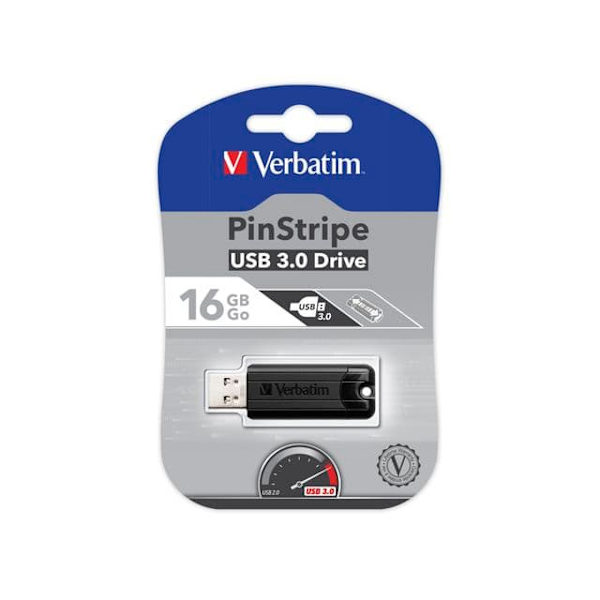 PinStripe USB 3.0 Drive 16GB Black