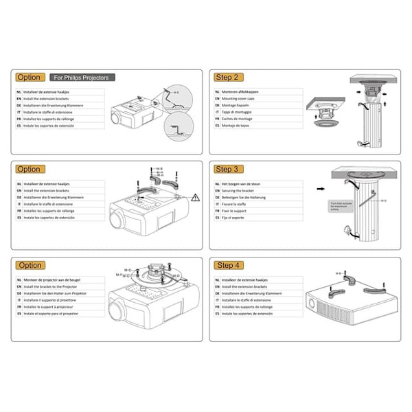 Neomounts BEAMER-C80 bracket - full-motion - for projector - black