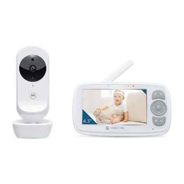 Motorola | Video Baby Monitor | VM34 4.3" | 4.3" diagonal color screen; Lullabies; Two-way talk; Room temperature monitoring; Infrared night vision; L Valkoinen