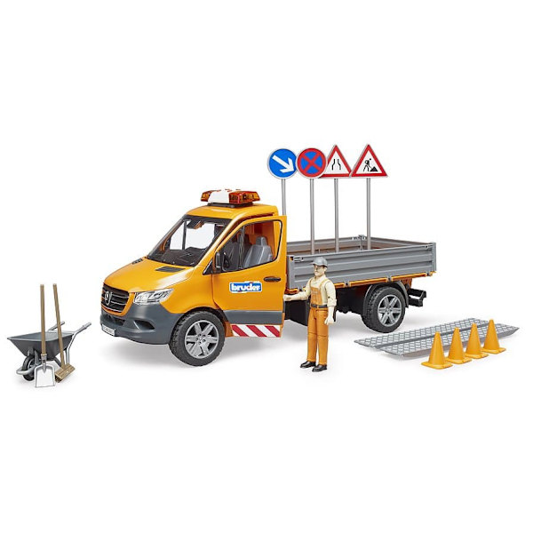 BRUDER MB Sprinter municipal vehicle including light and sound module, driver and accessories, 02677