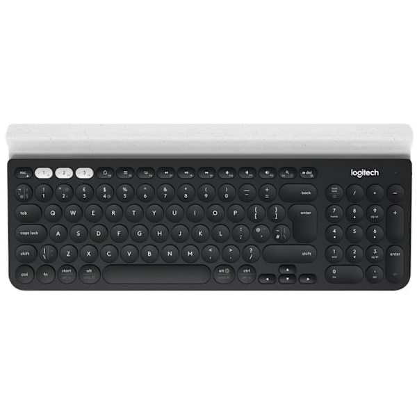 TASTATURA LOGITECH wireless &amp; bluetooth, multimedia, 1 singur receiver, negru &amp; argintiu, "K780" "920-008042"  (timbru verde 0.8 lei) Grå, Vit