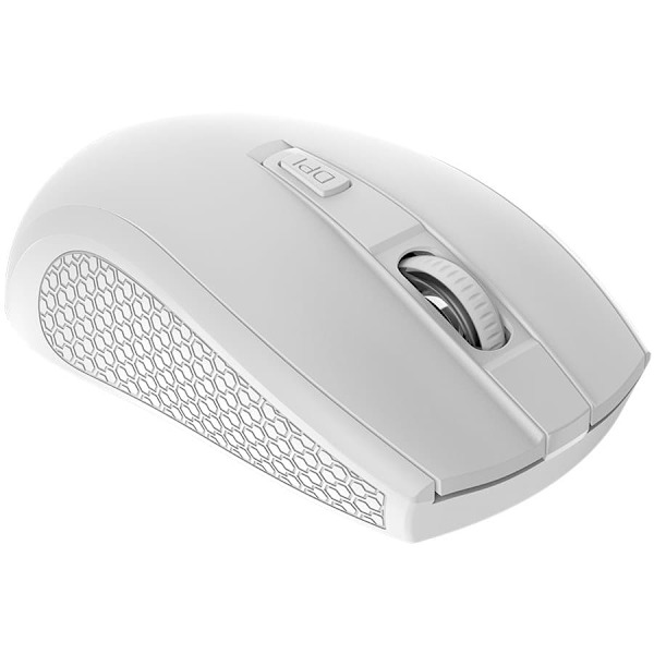 CANYON MW-7, 2.4Ghz wireless mouse, 6 buttons, DPI 800/1200/1600, with 1 AA battery ,size 110*60*37mm,58g,white