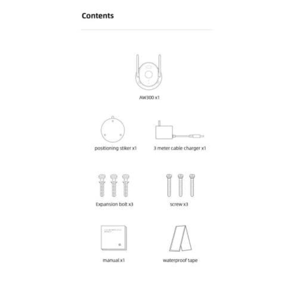 Xiaomi AW300 Cube IP security camera Outdoor 2304 x 1296 pixels Ceiling/wall