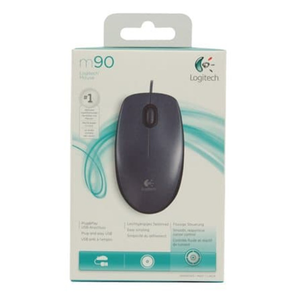 LOGITECH M90 corded optical Mouse black USB - EER2