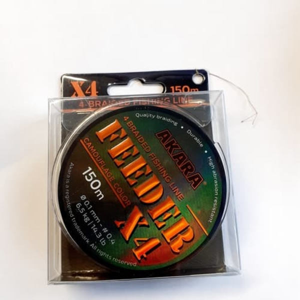 Pintas Valas AKARA Feeder X-4 Camo, Ilgis 150m, Storis 0.14 mm, Testas 9,0 kg.