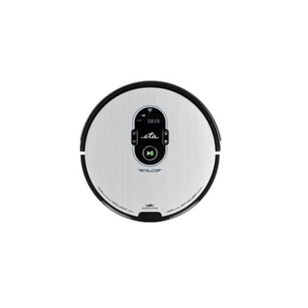 ETA | Vacuum cleaner | Falco Smart ETA251590000 | Wet&Dry | Operating time (max) 120 min | Lithium Ion | 2400 mAh | Dust capacity 0.6 L | Silver/Black Sort, Rustfrit stål