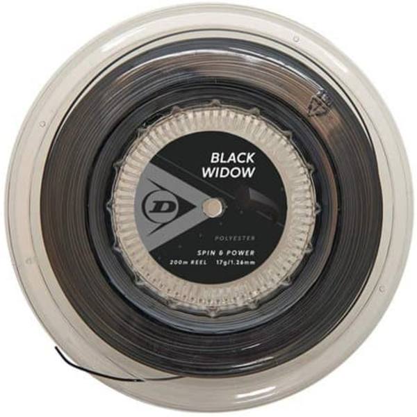 Strings for tennis racket DUNLOP BLACK WIDOW 17g/1.26mm 200m