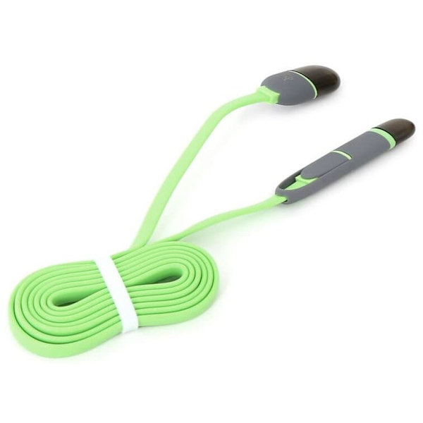 Platinet cable USB - microUSB/Lightning 1m, green (42872)