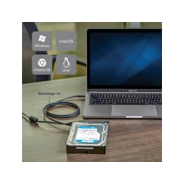ADAPTER CABLE USB-C TO SATA/1M F. 2.5IN/3.5IN SATA HDD