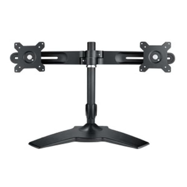 Neovo DMS-01D | Dual Monitor Stand | VESA 75x75-100x100 | Max 12kg | Tablestand | Black Sort, Sølv
