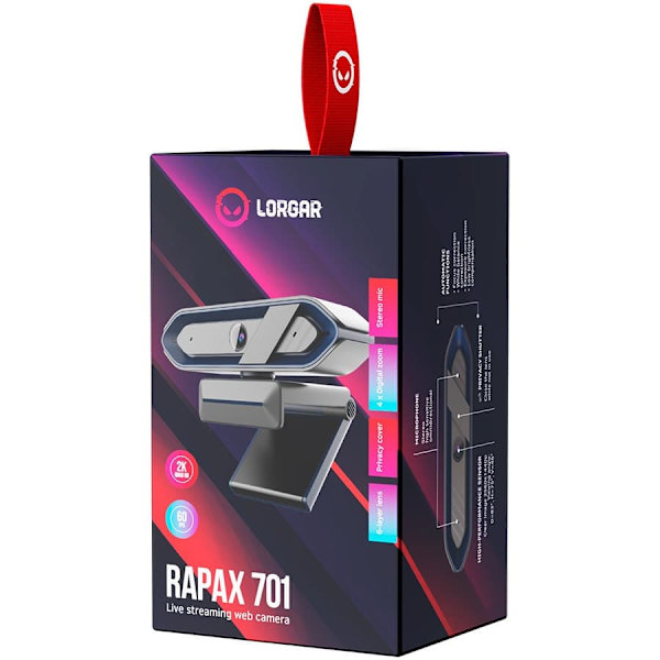 LORGAR Rapax 701, Streaming Camera,2K 1080P/60fps, 1/3'',4Mega CMOS Image Sensor, Auto Focus, Built-in high sensivity low noise cancelling Microphone,