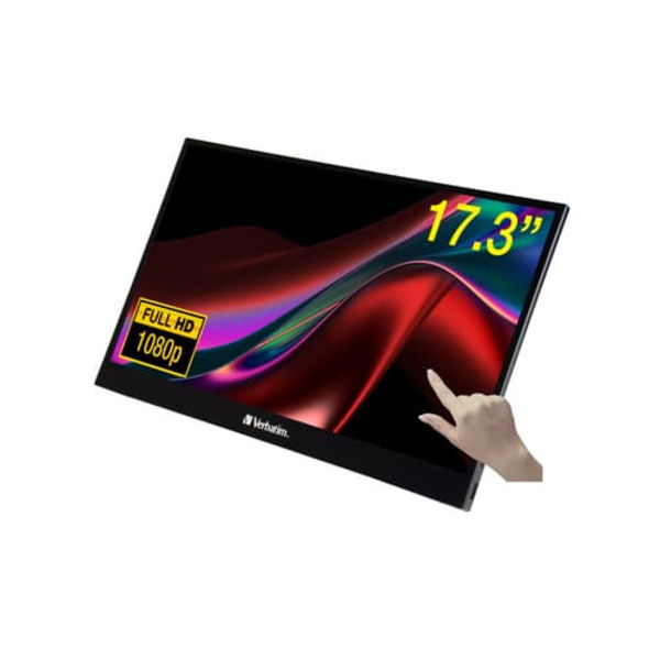 Verbatim 49593 computer monitor 43.9 cm (17.3") 1920 x 1080 pixels Full HD LCD Touchscreen Black Sort