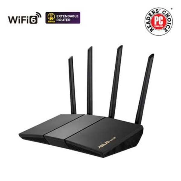 Wireless AX3000 Dual Band WiFi 6 | RT-AX57 | 802.11ax | 2402+574 Mbit/s | 10/100/1000 Mbit/s | Ethernet LAN (RJ-45) ports 4 | Mesh Support Yes | MU-Mi Sort