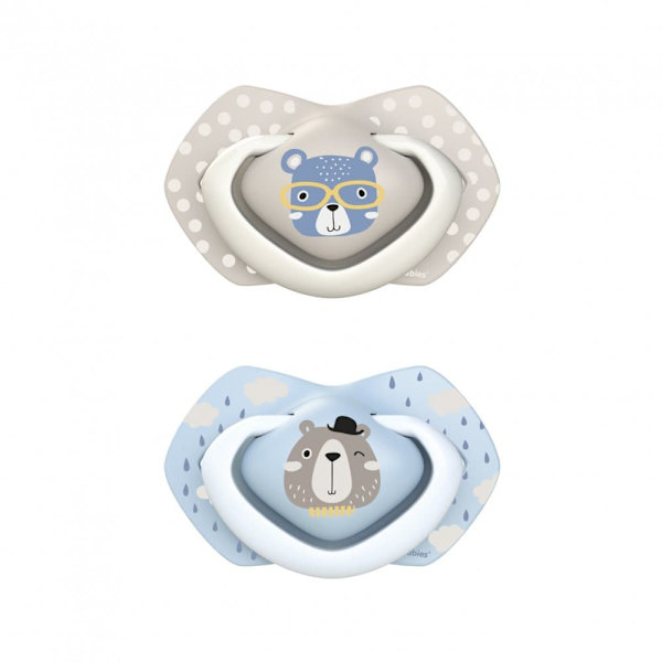 CANPOL BABIES silicone symmetrical soothers BONJOUR PARIS, 18m+, 2 pcs, 22/649_blu