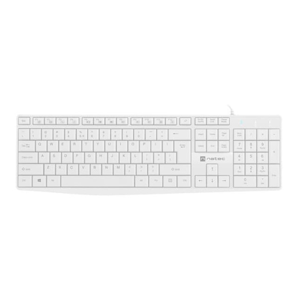 NATEC KEYBOARD NAUTILUS US SLIM Valkoinen