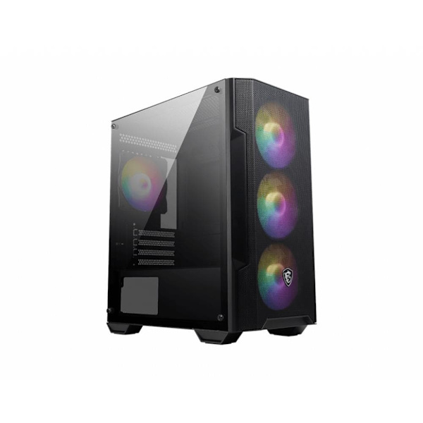 MSI MAG Forge M100A Micro Tower Black, Transparent Sort, Transparent
