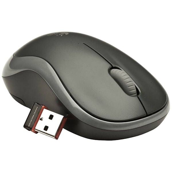 Wireless optical mouse LOGITECH M185, Swift Grey, USB Sort, Grå