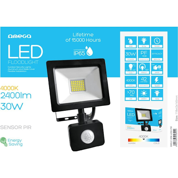 Omega LED floodlight 30W 4200K (45694)