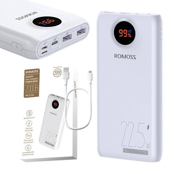 Powerbank Romoss SW20PF 20000mAh, 22.5W (white)