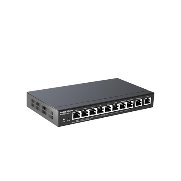 Router Reyee, RG-EG310GH-P-E, 10x10/100/1000 BaseRAM 512 MB "RG-EG310GH-P-E" (timbru verde 0.8 lei) Svart