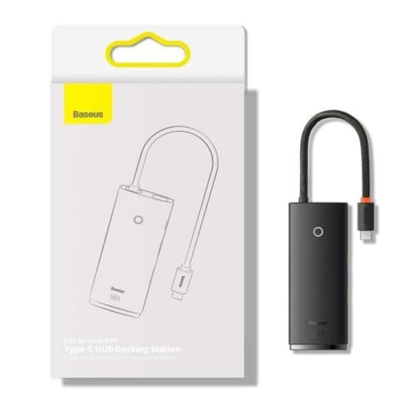 Baseus Lite Series Hub 6w1 USB-C to 2x USB 3.0 + USB-C + HDMI + SD/TF (black)